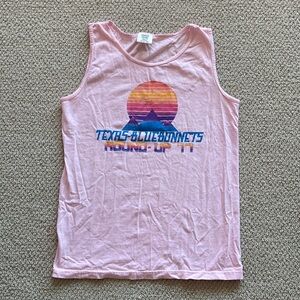 NEW Comfort Colors Texas Bluebonnets Pale Pink Sunset Roundup Tank Top Small